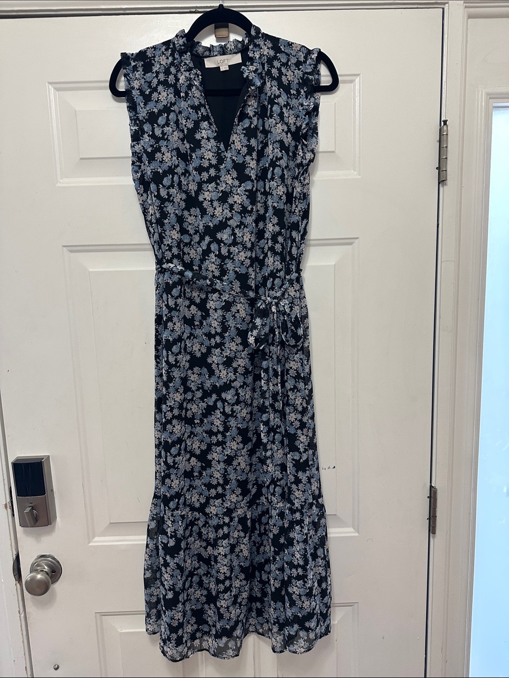 LOFT Floral Dress Size Medium Blue